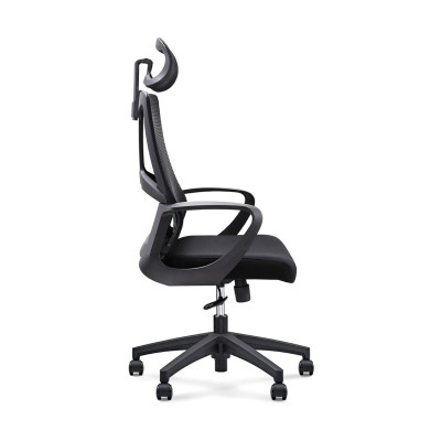 CF8600 Πολυθρόνα Γραφείου Διευθυντή, Mesh Μαύρο, Ύφασμα Μαύρο